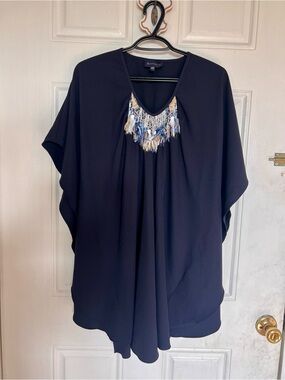 Buckley K | Navy Embellished V-Neck Women's Dress